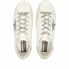 Golden Goose Women's Super-Star Leather Sneakers in White/Night Blue/Silver
