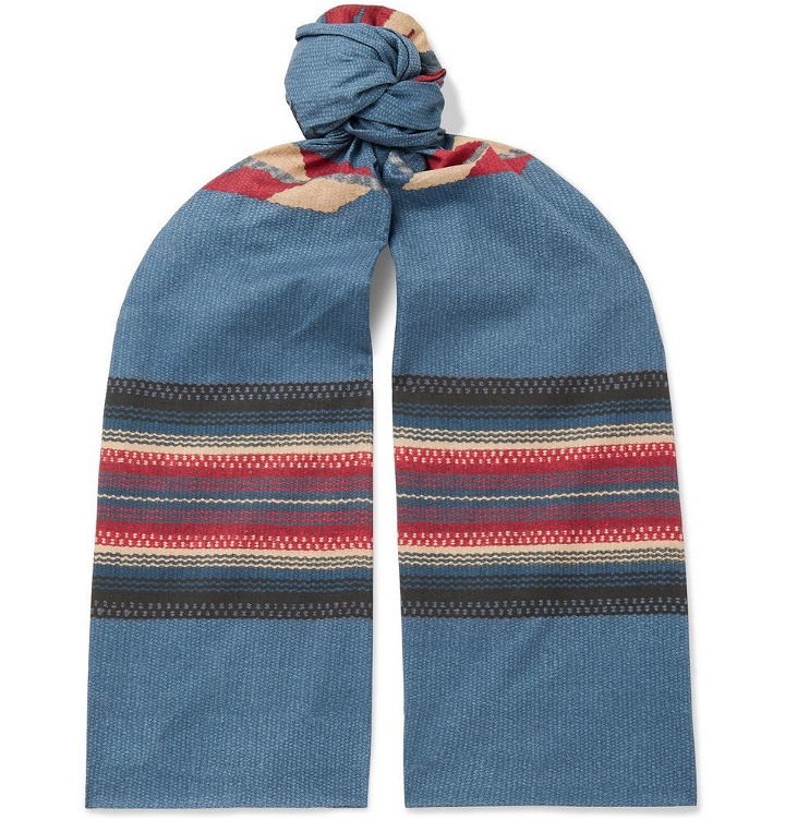 Photo: RRL - Printed Cotton-Voile Scarf - Navy