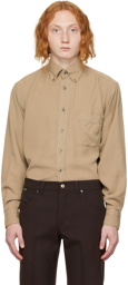 TOM FORD Khaki Garment-Dyed Leisure Shirt