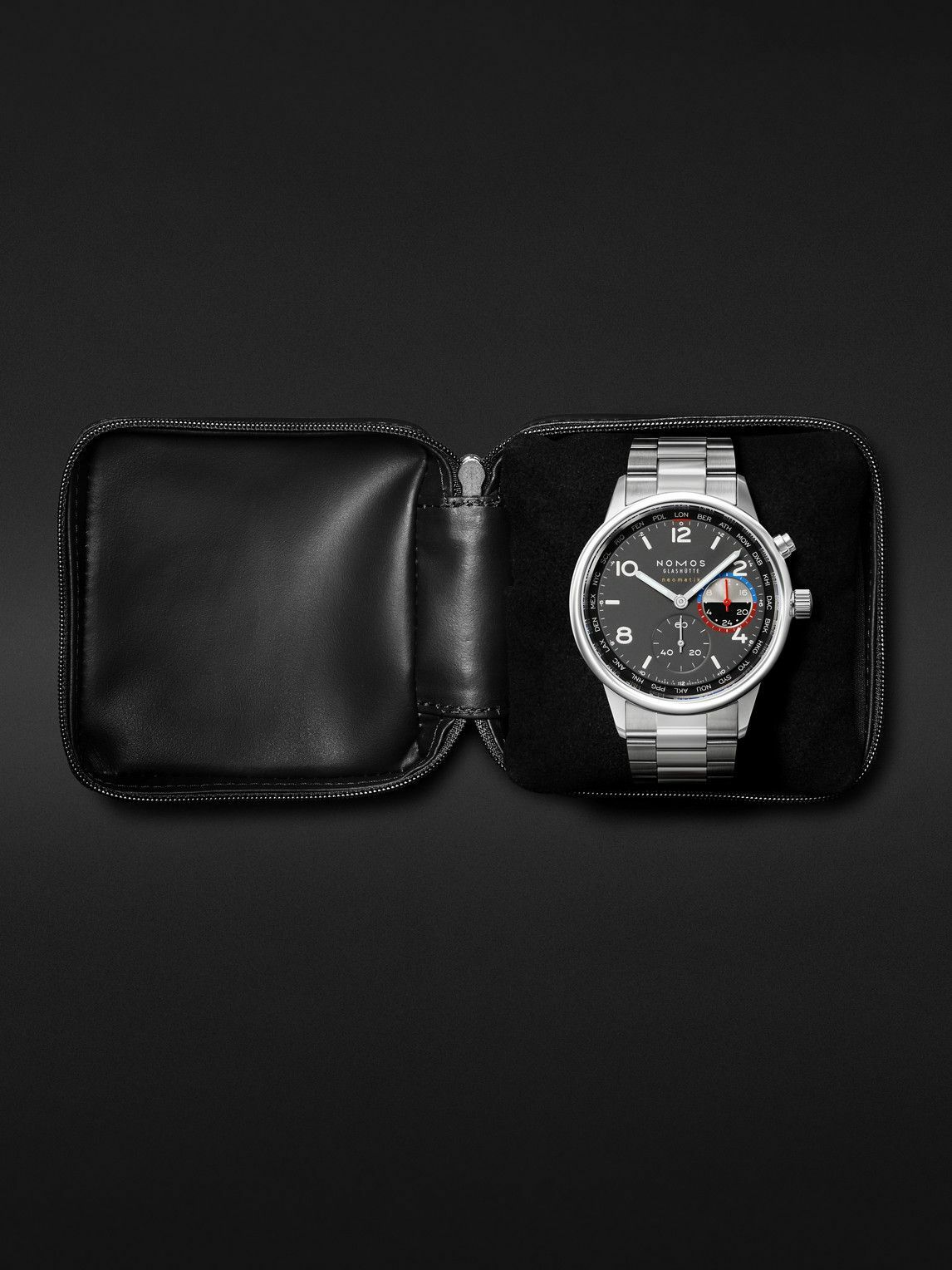 NOMOS Glashütte - Club Sport Neomatik Worldtimer Volcano Limited Edition Automatic 40mm Stainless Steel Watch, Ref. No. 790.S1