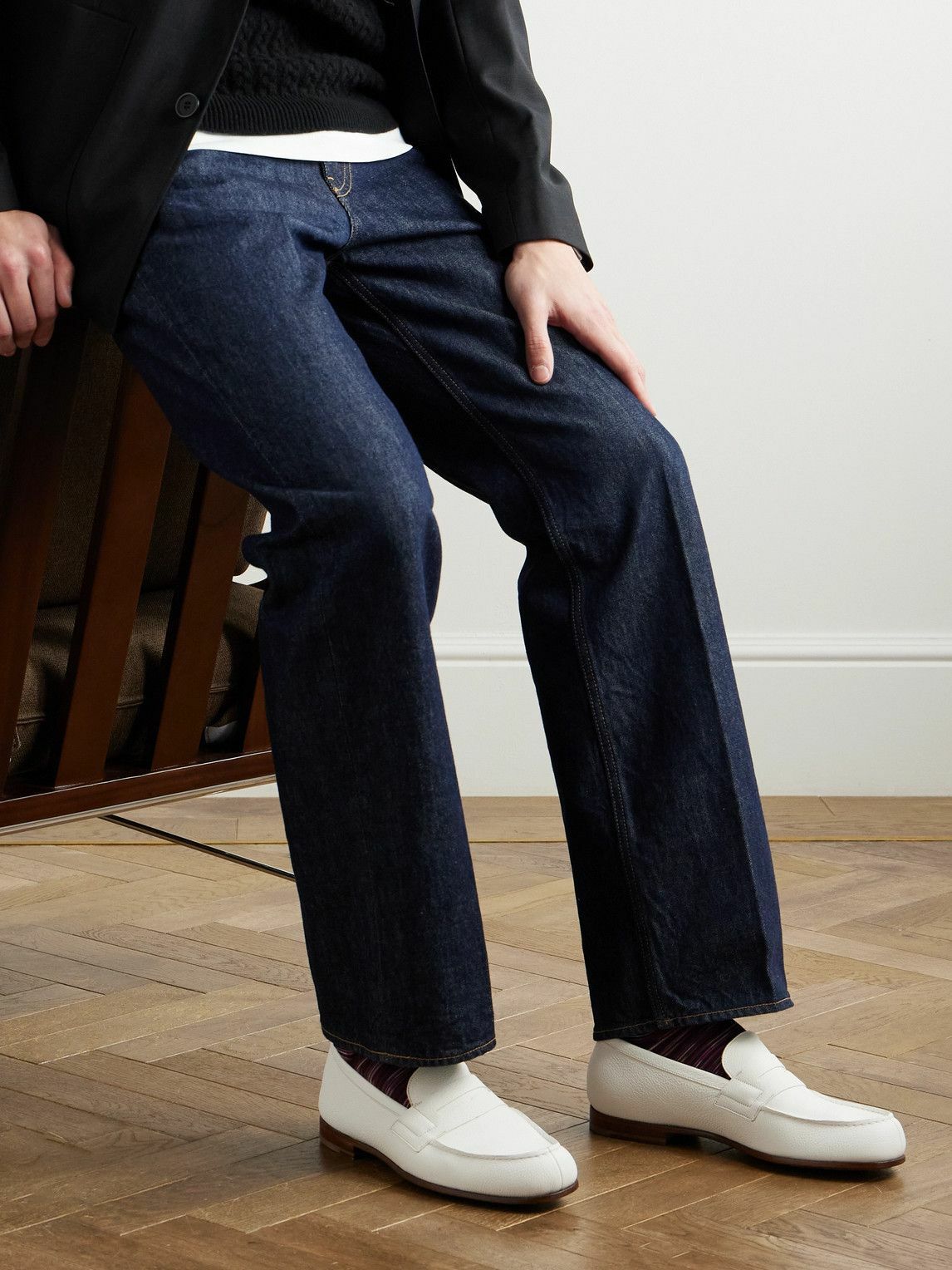 J.M. Weston - Le Moc Full-Grain Leather Penny Loafers - White