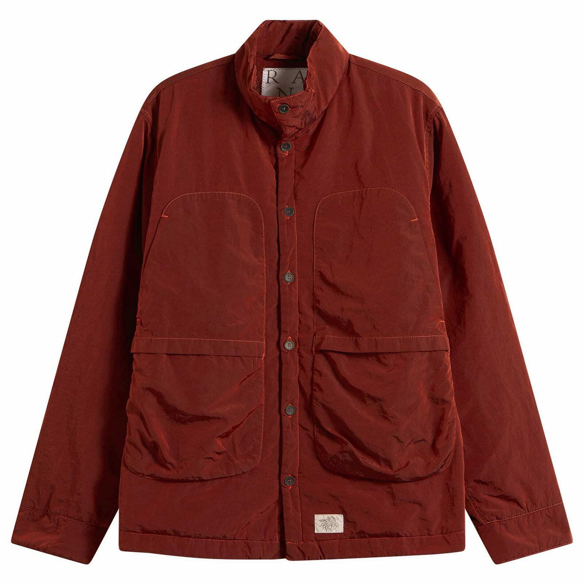 Ranra Men's Epitome Canvas Nylon Padded Overshirt in Cherry Mahogany