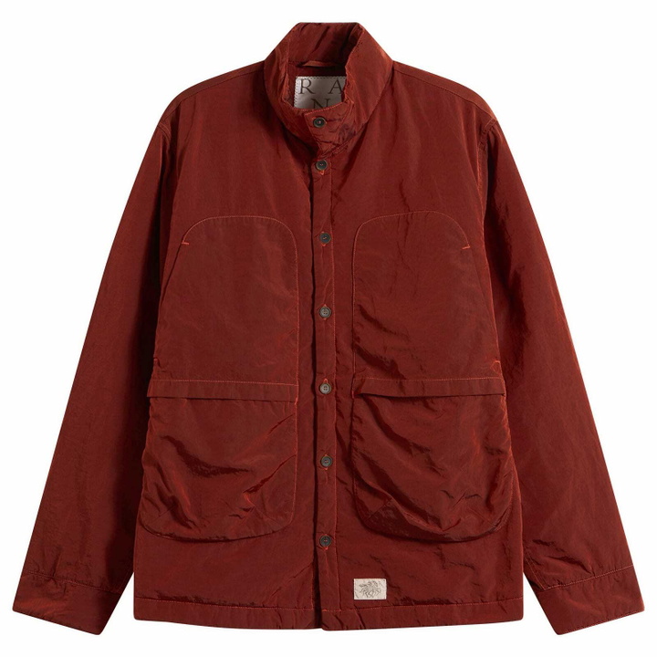 Photo: Ranra Men's Epitome Canvas Nylon Padded Overshirt in Cherry Mahogany