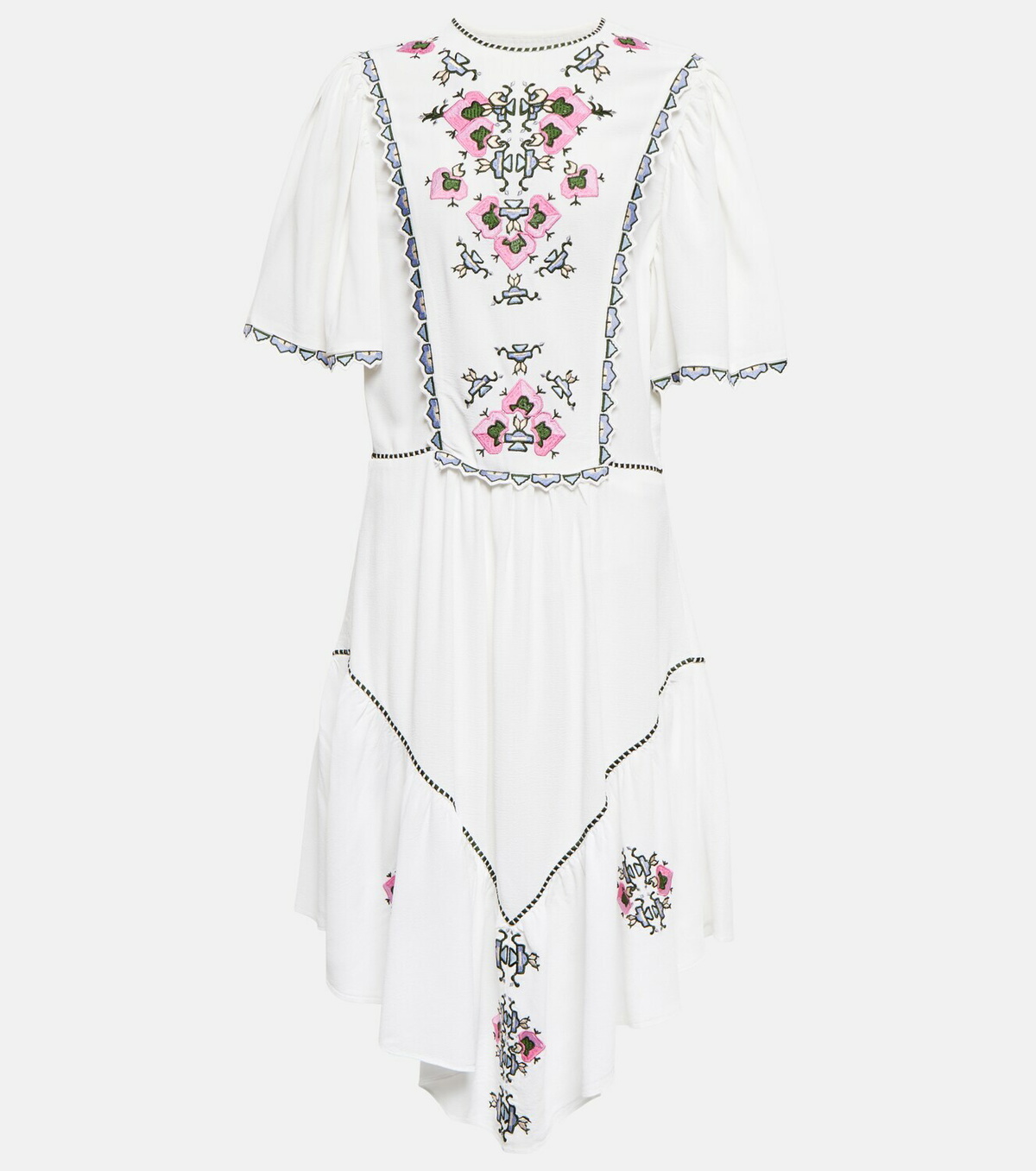 isabel marant embroidered dress Khaki Feliana Dress