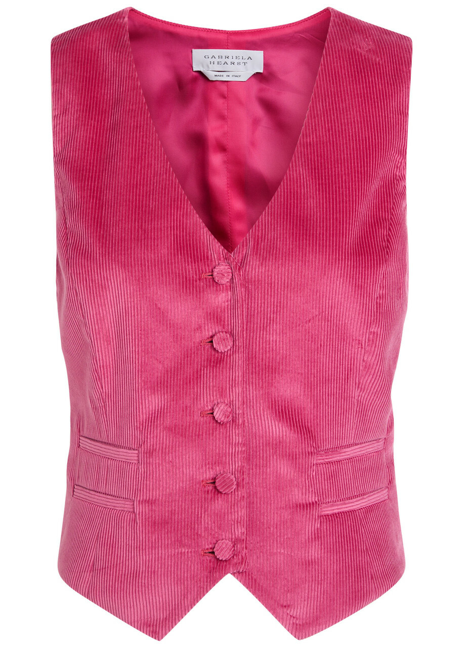 Gabriela Hearst Coleridge Corduroy Waistcoat Pink