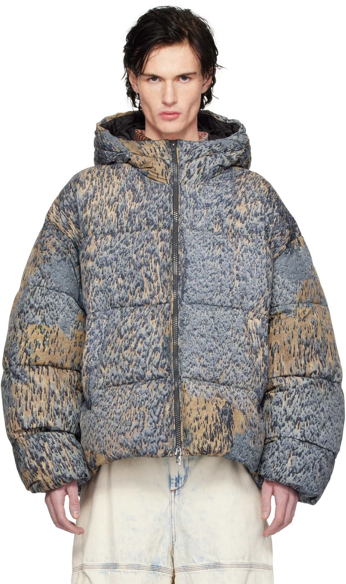 Diesel Blue & Brown W-Bogaert Puffer Jacket Diesel