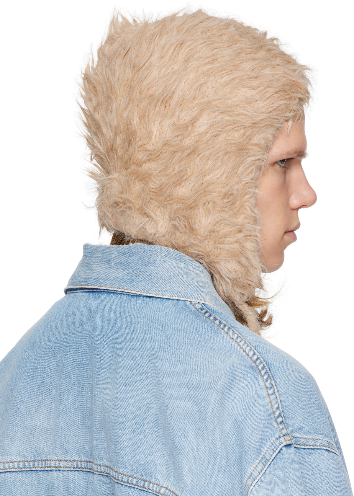 Acne Studios Beige Fluffy Beanie Acne Studios