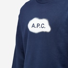 A.P.C. Men's Alastor Spray Logo Crew Sweat in Dark Navy