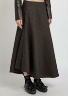 Our Legacy Waltz Asymmetric Wool Midi Skirt Brown