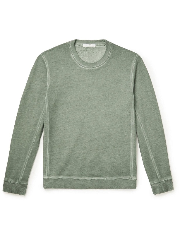 Photo: Mr P. - Cold-Dyed Organic Cotton-Jersey Sweatshirt - Green