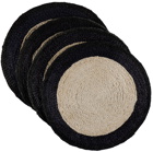 Misette Black Monochrome Hand-Woven Jute Placemat Set