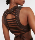 Jean Paul Gaultier Pinstripe cropped wool-blend vest