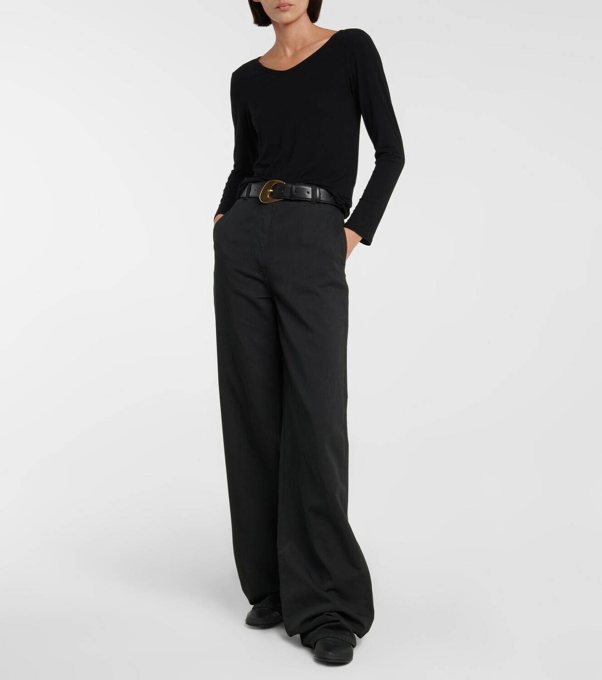 The Row Delton cotton and linen straight pants The Row