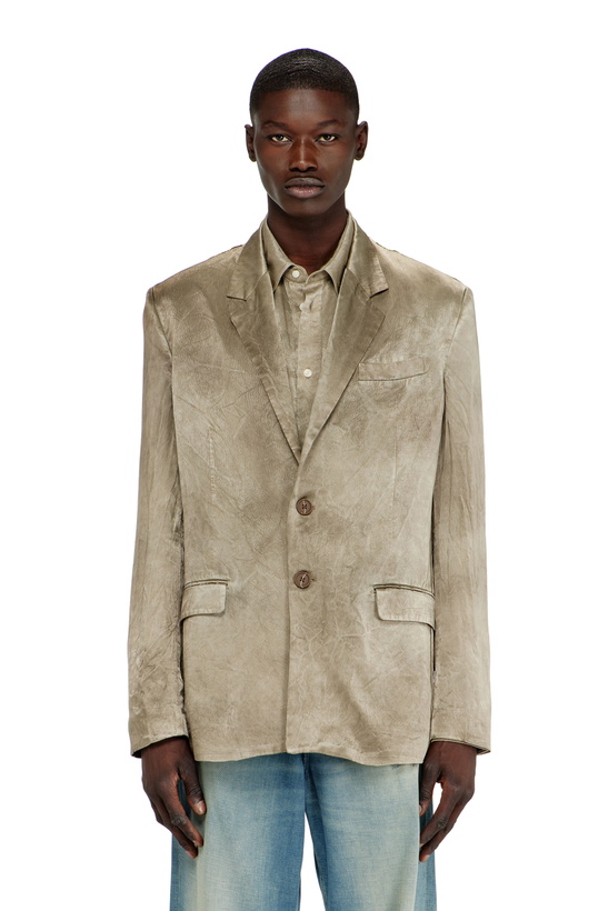 Photo: Diesel Blazer in wrinkled satin - Jackets Mens in Brown