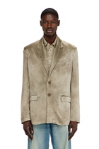 Diesel Blazer in wrinkled satin - Jackets Mens in Brown