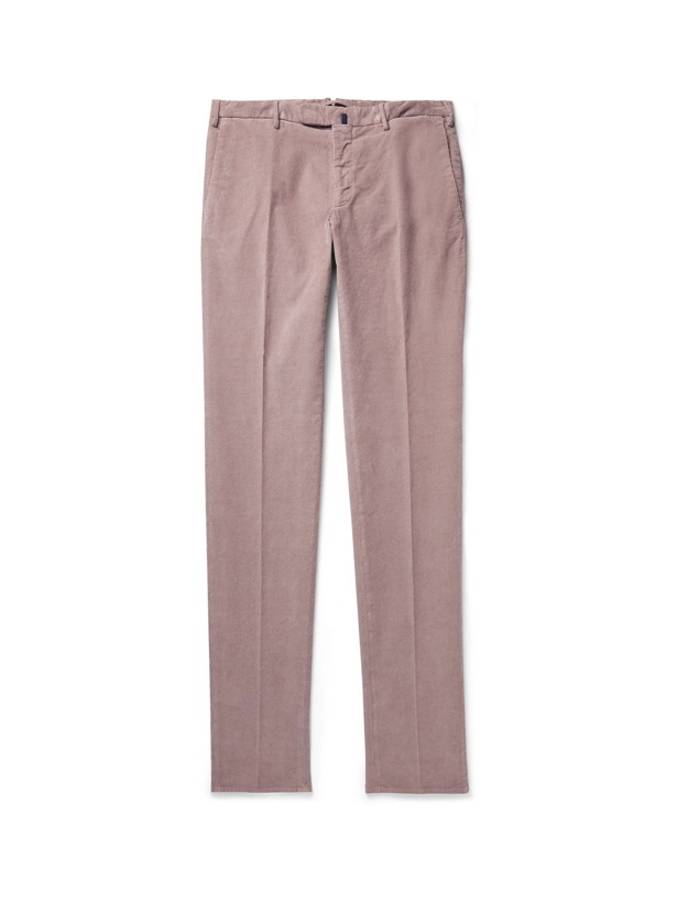 Photo: INCOTEX - Slim-Fit Stretch-Cotton Needlecord Trousers - Pink