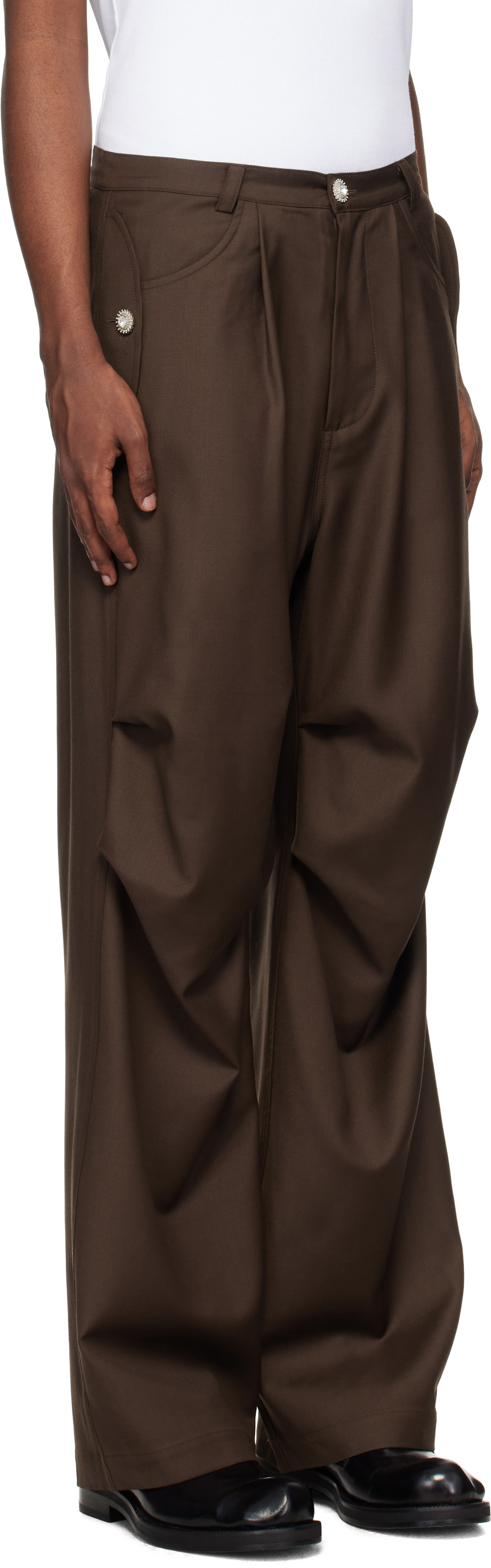 BLUEMARBLE Brown Parachute Trousers