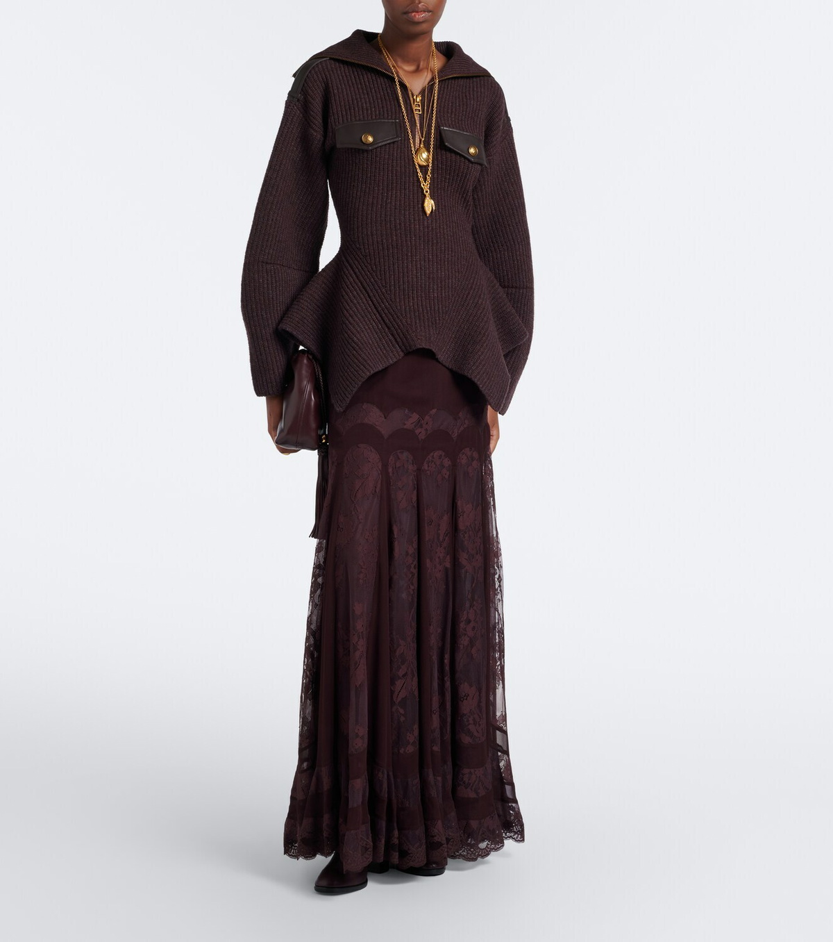 Zimmermann Valiant lace and silk maxi skirt