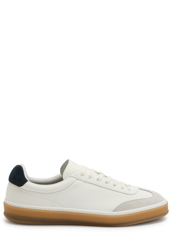 Photo: Boss X David Beckham Panelled Leather Sneakers White
