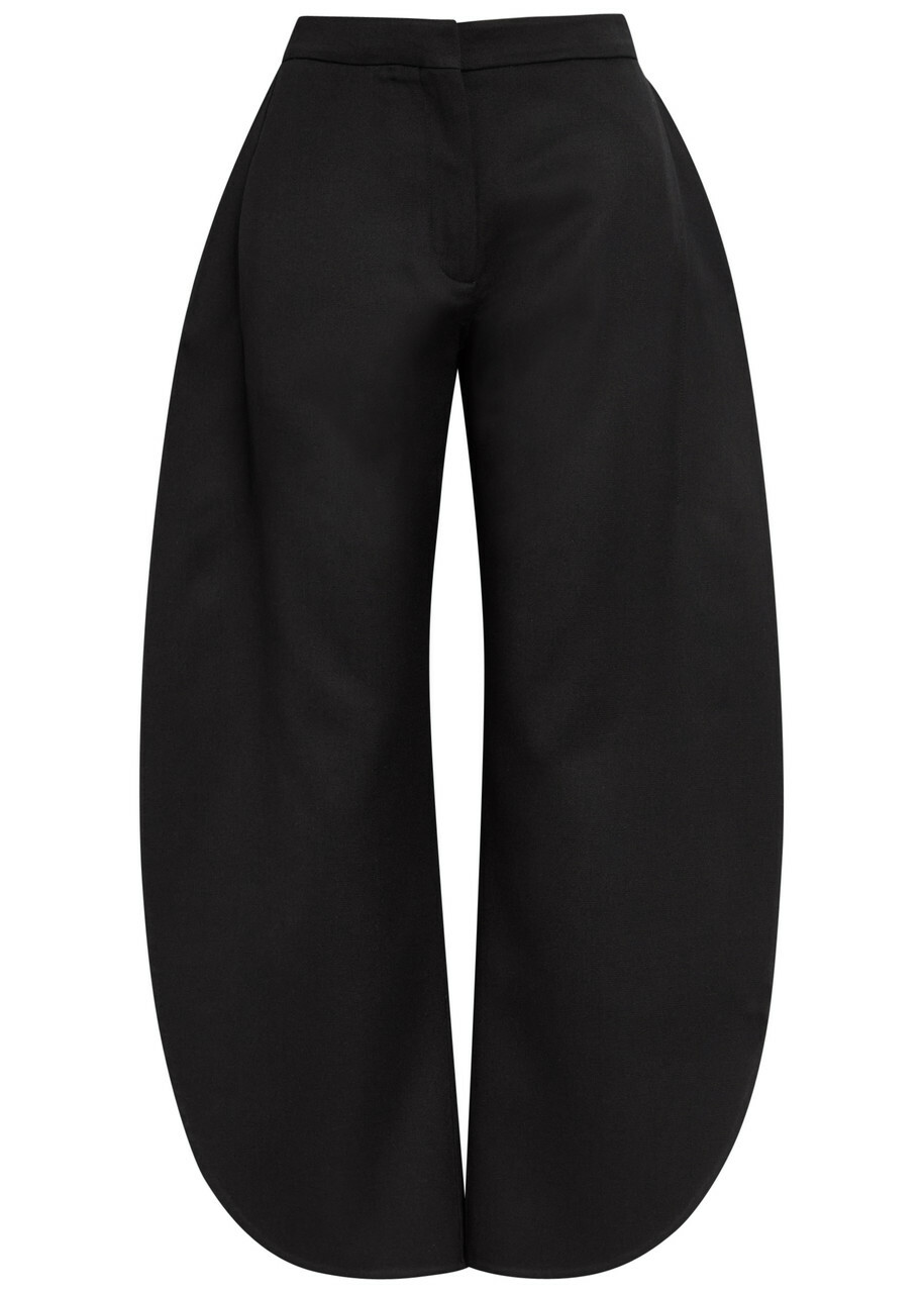 Alaïa Petal Sculpted Wool Trousers Black