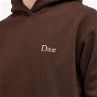 Dime Men's Classic Small Logo Hoodie in Deep Brown