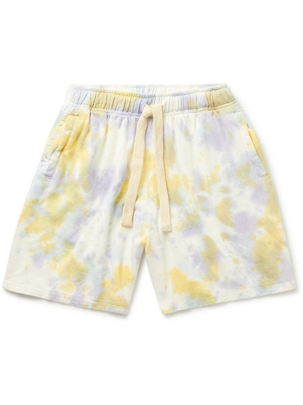 Photo: Jungmaven - Tie-Dyed Hemp and Organic Cotton-Blend Jersey Drawstring Shorts - Yellow
