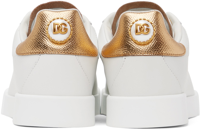【関税&送料込】Dolce&Gabbana White Gold Portofino Sneakers 関税＆送料込み】Dolce & Gabbana 'Portofino' White Low To