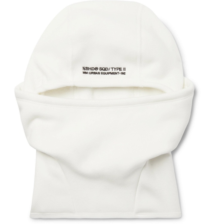 Photo: Neighborhood - Logo-Embroidered Fleece-Back Jersey Balaclava - White