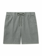 James Perse - Straight-Leg Garment-Dyed Linen Drawstring Shorts - Gray