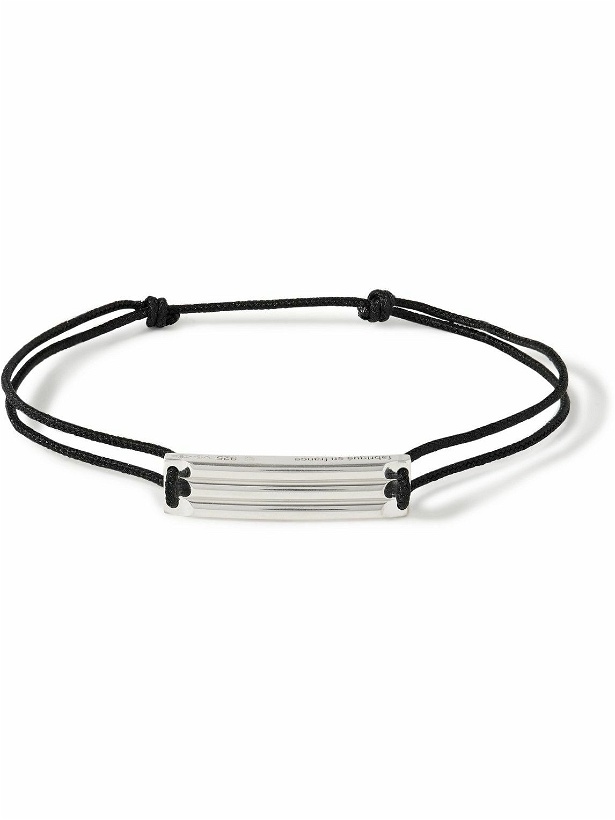 Photo: Le Gramme - Godron 5g Waxed-Cord and Recycled Sterling Silver Bracelet