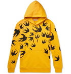 McQ Alexander McQueen - Printed Loopback Cotton-Jersey Hoodie - Men - Yellow