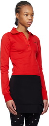 We11done Red Cotton Logo Polo