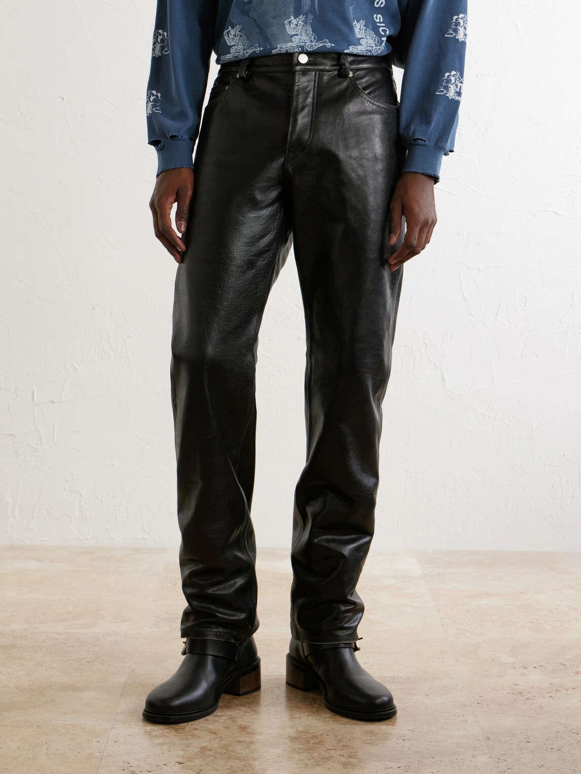 Enfants Riches Déprimés - Tommy Tonsil Straight-Leg Leather Trousers - Black