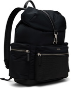 ZEGNA Black Technical Fabric & PELLETESSUTA Leather Backpack