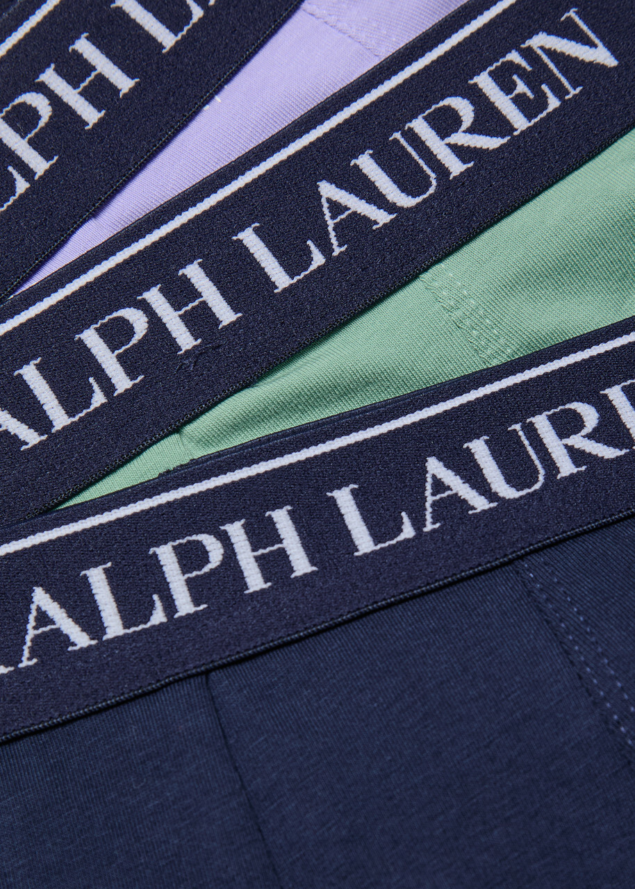 Polo Ralph Lauren Logo Stretch-cotton Trunks set of Three Blue