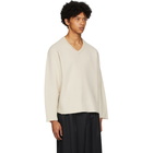 Homme Plisse Issey Miyake Off-White Rustic V-Neck Sweater