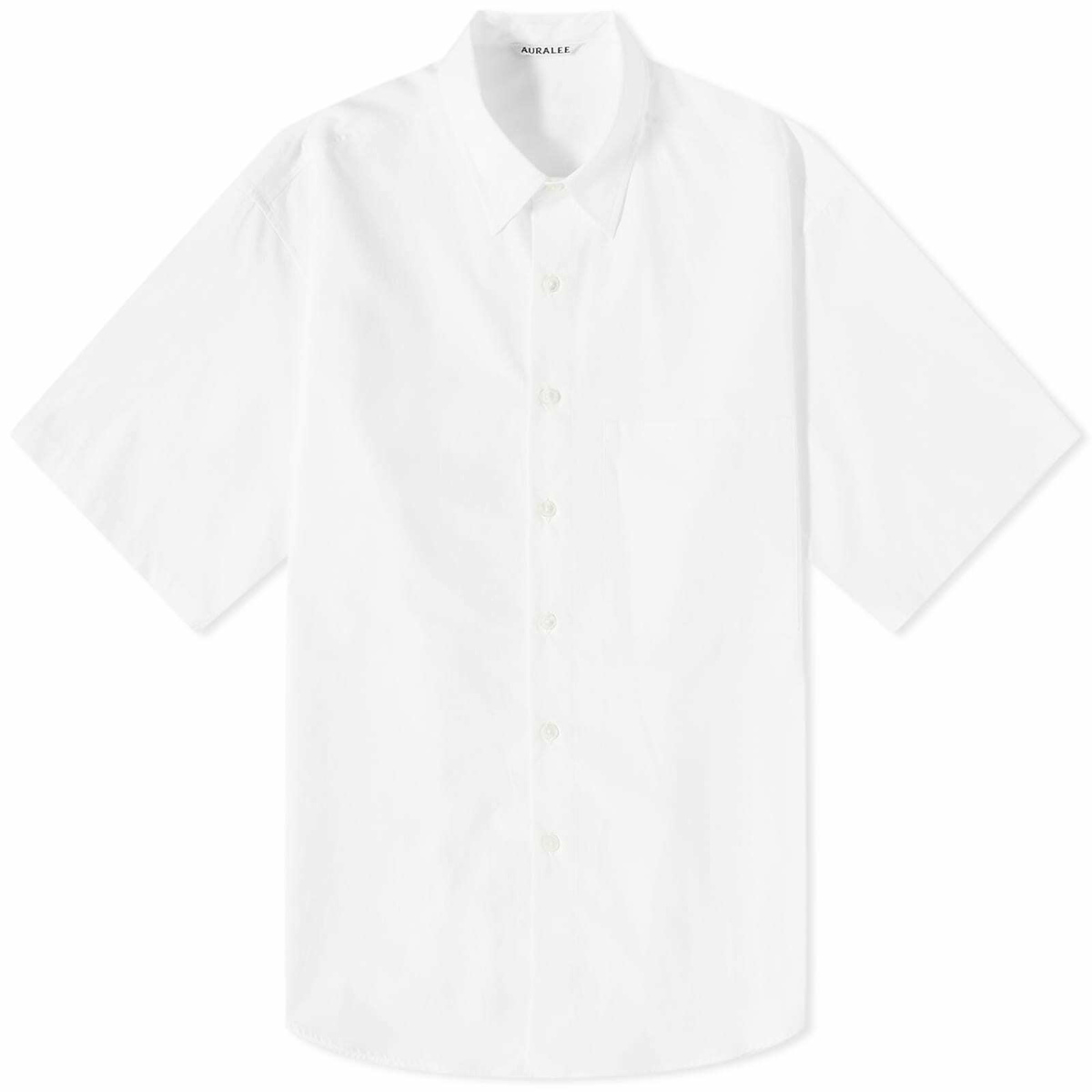 Auralee Men's Finx Short Sleeve Shirt in White Auralee