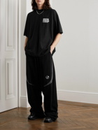 VETEMENTS - Wide-Leg Cotton-Jersey Sweatpants - Black