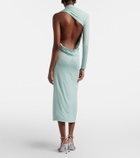 Mugler Asymmetric jersey midi dress