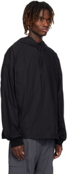 Juun.J Black Side Zip-Up Godet Hoodie