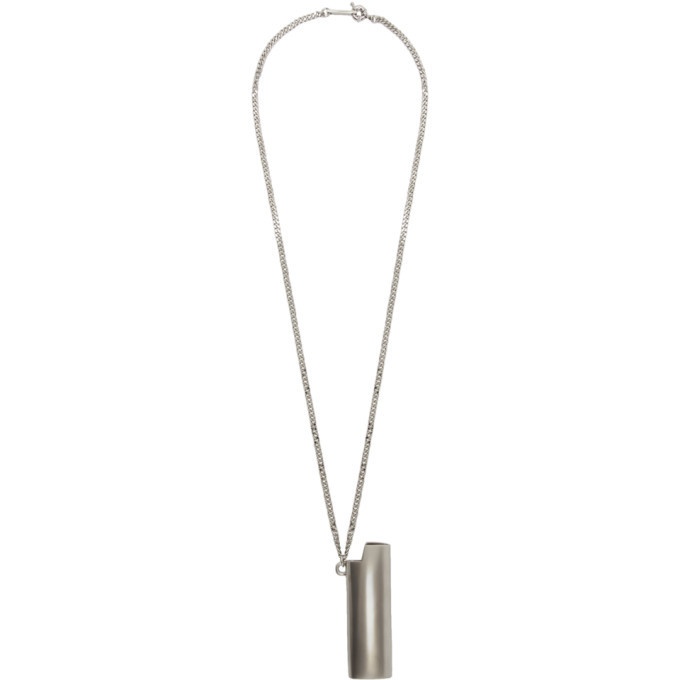 Photo: Ambush SSENSE Exclusive Silver Large Lighter Case Necklace