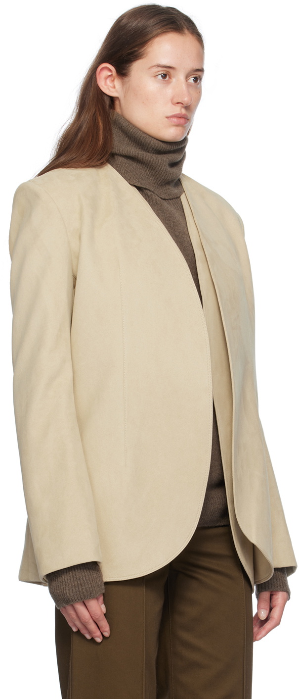 GIA STUDIOS Beige Tulip Faux-Suede Jacket
