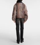 Ganni Leopard-print canvas bomber jacket