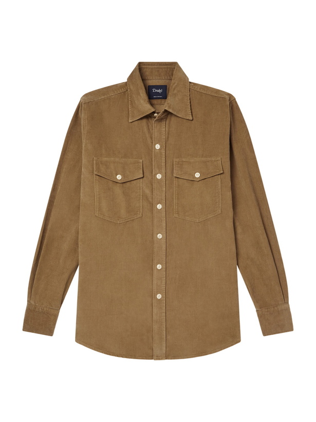 Photo: Drake's - Cotton-Corduroy Shirt - Neutrals