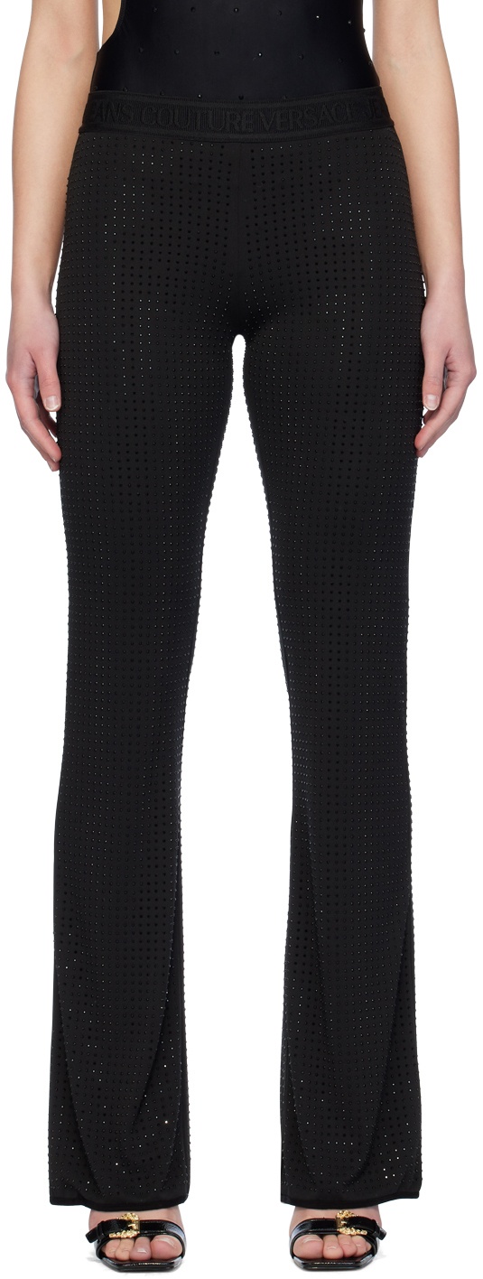 Versace Black Formal Knit Fitted Leggings / Pants Size 36 For Sale at  1stDibs