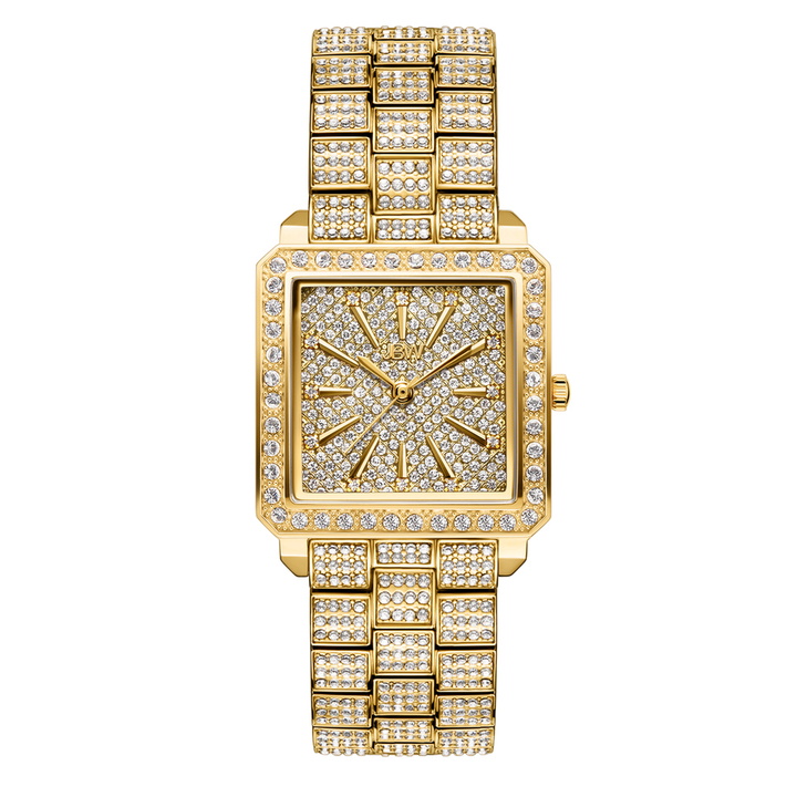 Photo: JBW Cristal Quartz Diamond Crystal Gold Dial Ladies Watch