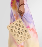Rabanne Embellished raffia clutch