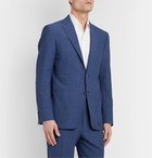 Canali - Kei Slim-Fit Checked Wool-Blend Seersucker Suit Jacket - Blue