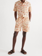 NANUSHKA - Doxxi Printed Cotton-Voile Drawstring Shorts - Orange