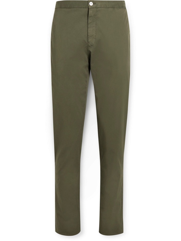 Photo: BOGLIOLI - Slim-Fit Garment-Dyed Stretch-Cotton Twill Suit Trousers - Green